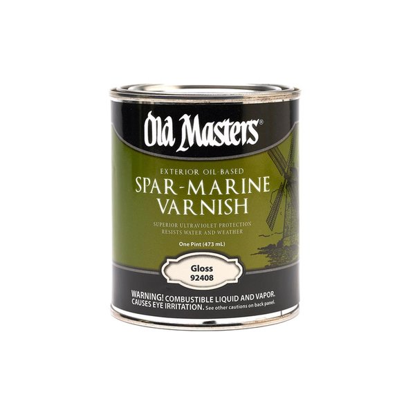 Old Masters Gloss Clear Oil-Based Marine Spar Varnish 1 pt 92408